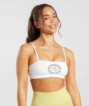 Dámské Sportovní Podprsenka Gymshark Legacy Bandeau Bra Bílé | 26857-YBPG