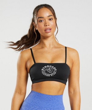 Dámské Sportovní Podprsenka Gymshark Legacy Bandeau Bra Černé | 38619-DTBW