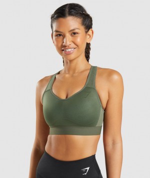 Dámské Sportovní Podprsenka Gymshark Lightweight High Support Olivy Zelené | 87201-NRXE