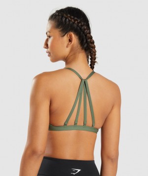 Dámské Sportovní Podprsenka Gymshark Minimal Olivy Zelené | 10762-BNPM