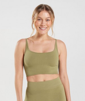 Dámské Sportovní Podprsenka Gymshark Pause Seamless Bralette Zelene | 25046-YQNR