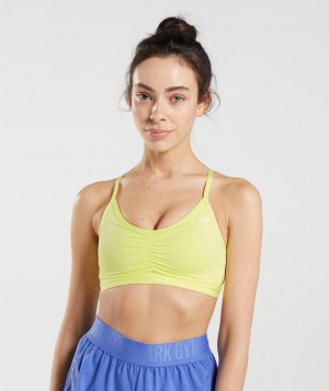 Dámské Sportovní Podprsenka Gymshark Ruched Training Zelene | 52384-FDGB