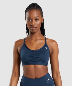 Dámské Sportovní Podprsenka Gymshark Ruched Tmavě Blankyt | 51398-NOFM