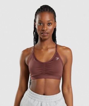 Dámské Sportovní Podprsenka Gymshark Ruched Růžové Hnědé | 05261-SRJA