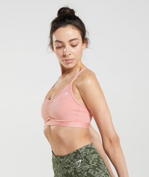 Dámské Sportovní Podprsenka Gymshark Ruched Růžové | 43967-SXZW
