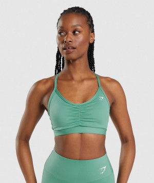 Dámské Sportovní Podprsenka Gymshark Ruched Zelene | 56830-MNJO