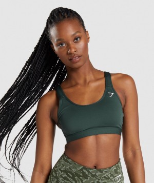 Dámské Sportovní Podprsenka Gymshark Scoop Neck Zelene | 78914-UXSG