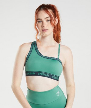 Dámské Sportovní Podprsenka Gymshark Strike Zelene Tmavě Blankyt | 02137-VYFQ