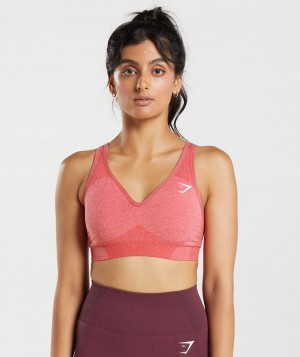 Dámské Sportovní Podprsenka Gymshark Vital Seamless 2.0 V Neck Červené | 35629-ADOB