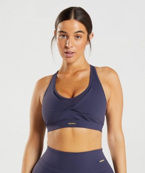 Dámské Sportovní Podprsenka Gymshark Whitney Mesh Indigo Tmavě Blankyt | 67305-PZHR