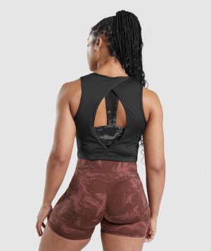 Dámské Tílko Gymshark GS Power Open Backped Černé | 23874-EUKF
