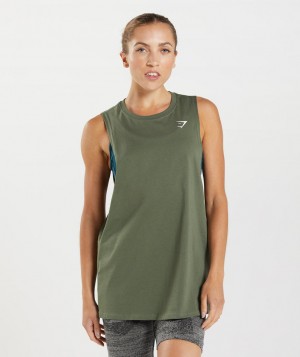 Dámské Tílko Gymshark Training Arm Olivy Zelené | 92348-XMYB