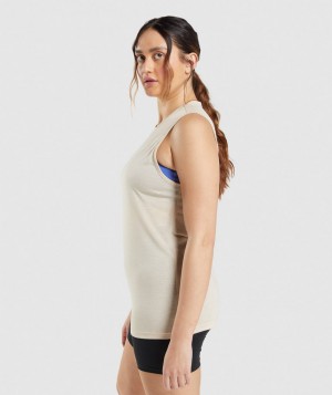 Dámské Tílko Gymshark Training Arm Světle Žluté Hnědé | 32948-ENAC