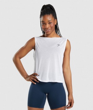 Dámské Tílko Gymshark Training Oversized Bílé | 97408-HNAI