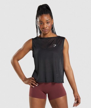 Dámské Tílko Gymshark Training Oversized Černé | 13805-YEDM