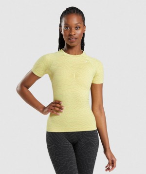 Dámské Tričko Gymshark Adapt Animal Seamless Žluté | 28951-RVNQ
