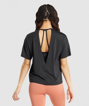 Dámské Tričko Gymshark Studio Černé | 16349-RQCT