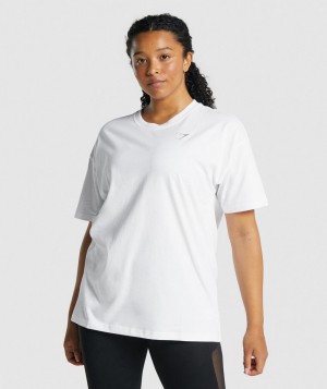 Dámské Tričko Gymshark Training Oversized Bílé | 47628-EVIU