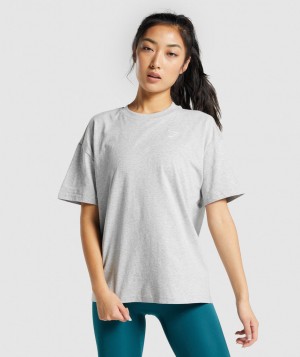 Dámské Tričko Gymshark Training Oversized Světle Šedé | 89261-LHNF