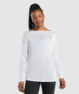 Dámské Tričko Gymshark Training Oversized Top Bílé | 29847-HAKW