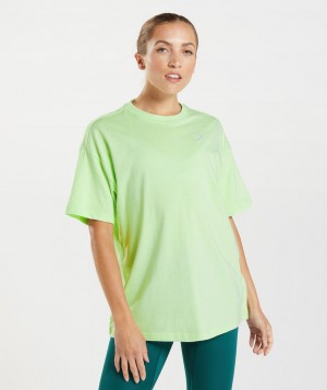 Dámské Tričko Gymshark Training Oversized Zelene | 08561-RJZN