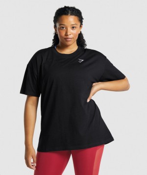 Dámské Tričko Gymshark Training Oversized Černé | 85143-JASD