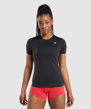 Dámské Tričko Gymshark Training Černé | 81462-AYKI