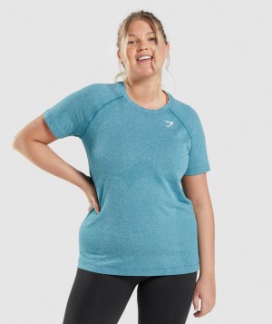 Dámské Tričko Gymshark Vital Seamless 2.0 Light Tyrkysové | 34910-SWNY