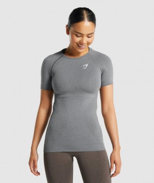 Dámské Tričko Gymshark Vital Seamless 2.0 Šedé | 92016-JCTY