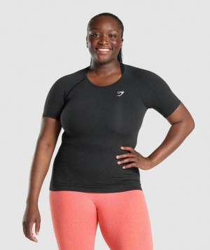 Dámské Tričko Gymshark Vital Seamless 2.0 Černé | 86309-JBMF
