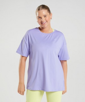 Dámské Tričko Gymshark Whitney Oversized Fialové | 29675-YCPD