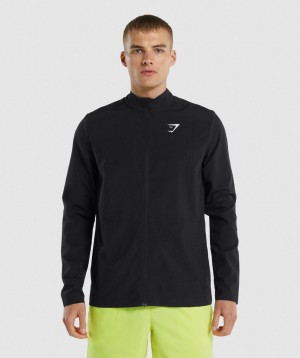Pánské Bundy Gymshark Arrival Woven Full Zip Černé | 69251-UHYM