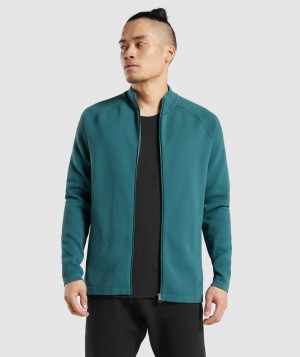 Pánské Bundy Gymshark Retake Full Zip Track Tmavě Zelene Černé | 53140-WRJB