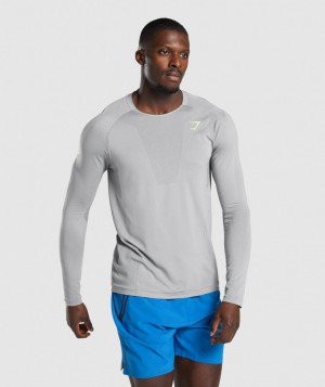 Pánské Dlouhým Rukávem Gymshark Apex Šedé | 48301-LBCV
