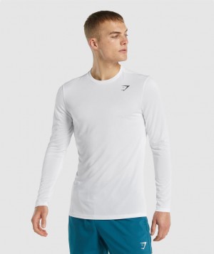 Pánské Dlouhým Rukávem Gymshark Arrival Bílé | 45821-WKFQ