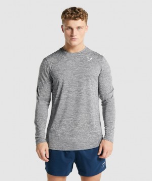 Pánské Dlouhým Rukávem Gymshark Arrival Marl Šedé | 40812-PJGR