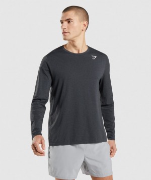 Pánské Dlouhým Rukávem Gymshark Arrival Seamless Černé | 04137-WELR