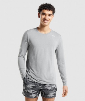 Pánské Dlouhým Rukávem Gymshark Arrival Seamless Šedé | 42561-LPQA