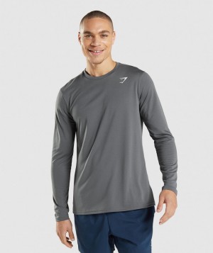 Pánské Dlouhým Rukávem Gymshark Arrival Šedé | 71689-GXDR