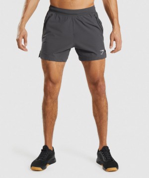 Pánské Kraťasy Gymshark Apex 5" Perform Černé Šedé | 17932-UBPI