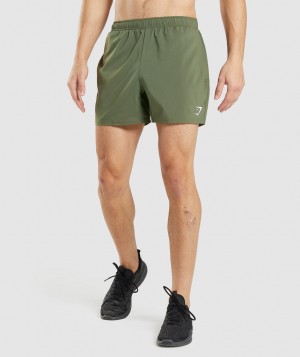 Pánské Kraťasy Gymshark Arrival 5" Olivy Zelené | 37164-HLFO