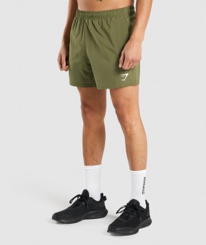 Pánské Kraťasy Gymshark Arrival 5" Tmavě Zelene | 07916-SVXA