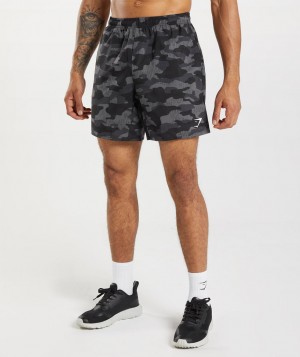 Pánské Kraťasy Gymshark Arrival 7" Short- Graphite Grey Print Tmavě Šedé | 12739-AWOB