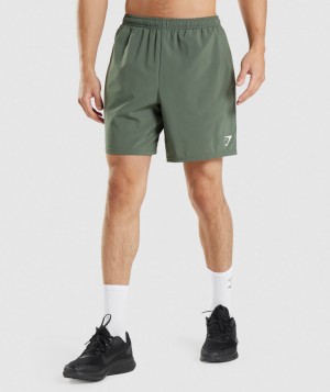Pánské Kraťasy Gymshark Arrival 7" Zelene | 68451-CEKL