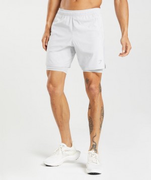 Pánské Kraťasy Gymshark Aspect 2 In 1 Short Světle Šedé | 47950-YDXR
