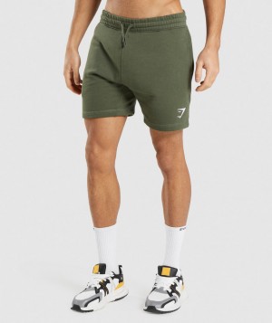 Pánské Kraťasy Gymshark Crest Olivy Zelené | 34057-HPDR
