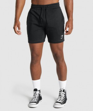 Pánské Kraťasy Gymshark Crest Černé | 23091-PYZT