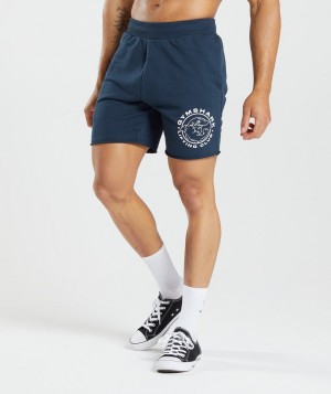 Pánské Kraťasy Gymshark Legacy Tmavě Blankyt | 26703-UTPJ