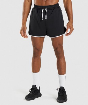 Pánské Kraťasy Gymshark Recess 3" Černé Bílé | 69314-GFAM