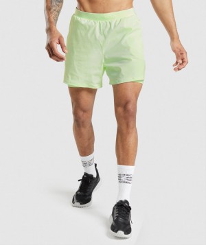 Pánské Kraťasy Gymshark Speed Evolve 5" 2 In 1 Zelene | 30845-QTHJ
